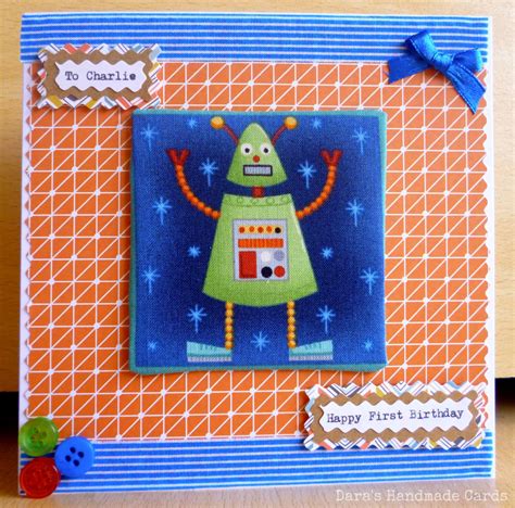 Handmade Robot Birthday Card Kids Little Boys Personalised Etsy