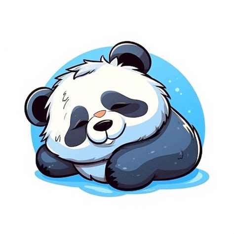 Panda dormindo em um fundo branco ilustração vetorial bonito dos