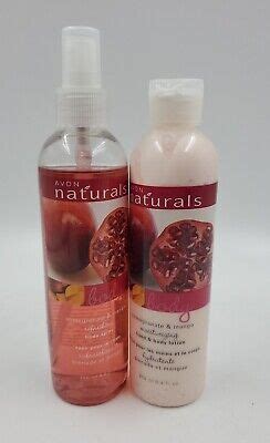 Lot Avon Naturals Pomegranate Mango Body Spray Lotion Full Size