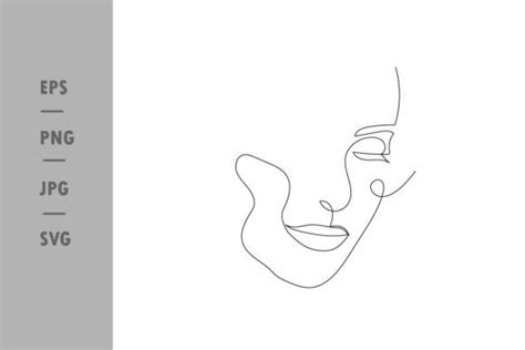 Woman Face One Line Art Drawing Graphic By Doradesign Creative Fabrica