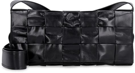 Bottega Veneta The Stretch Cassette Leather Messenger Bag Black The Corner