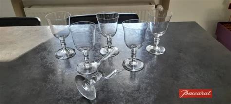 6 VERRES A Vin En Cristal Baccarat Modele Vence Signes EUR 140 00