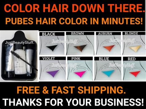 Dye Pubes Hair In Minutes Color Hair Down There Plants Based Formula Fun Colors Etsy