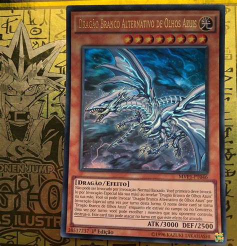 Carta Yu Gi Oh Drag O Branco Alternativo De Olhos Azuis Jogo De