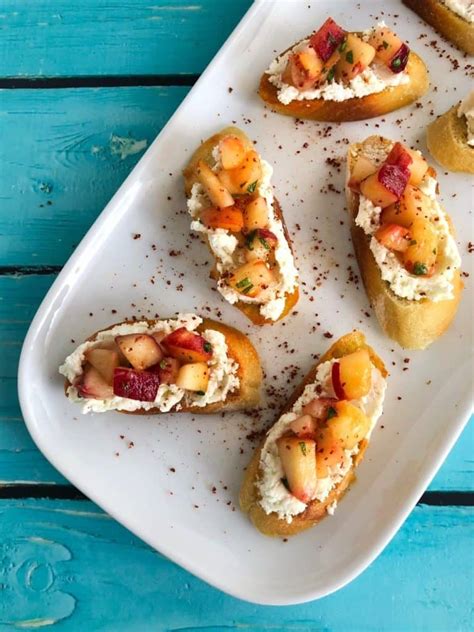 Peach Bruschetta With Creamy Goat Cheese Donuts Crumpets