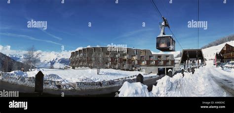 Cableway Gressan Pila Valle D Aosta Italy Stock Photo Alamy