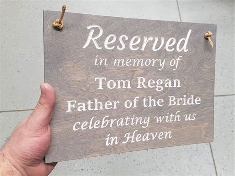 Reserved Sign Wedding Wedding Memorial Sign In Loving Memory Of Loss