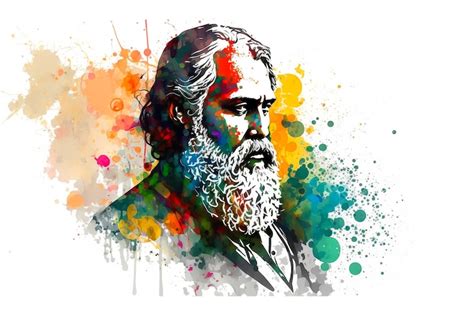 Rabindranath Tagore Watercolor Illustration Premium Ai Generated Image