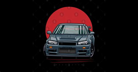 Skyline GTR R34 Nissan Skyline Gtr R34 Sticker TeePublic