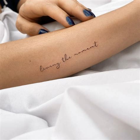 Living The Moment Lettering Tattoo