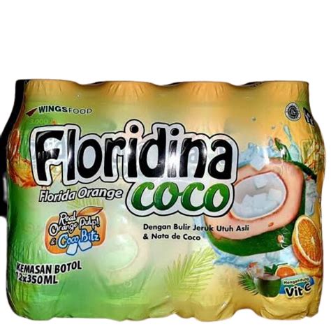 Floridina Florida Orange Coco Minuman Botol 350ml 1 Pak Isi 12 Pcs