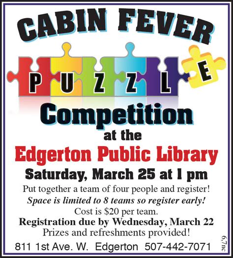 Puzzle Competition Plum Creek Library System