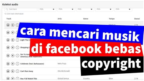 Monetisasi Facebook Cara Mencari Musik Bebas Hak Cipta Di Facebook