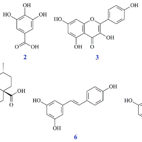 The Chemical Structures Of Catechin 1 Gallic Acid 2 Kaempferol Download Scientific