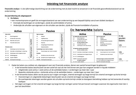 Samenvatting Inleiding Tot Financi Le Analyse Inleiding Tot