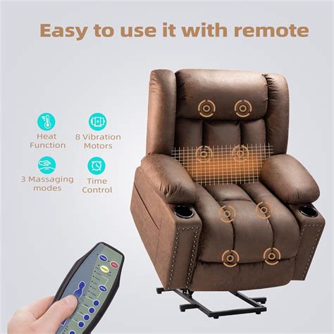 Cfvyne Power Lift Recliner Para Ancianos Con Masaje Calor Y Puertos