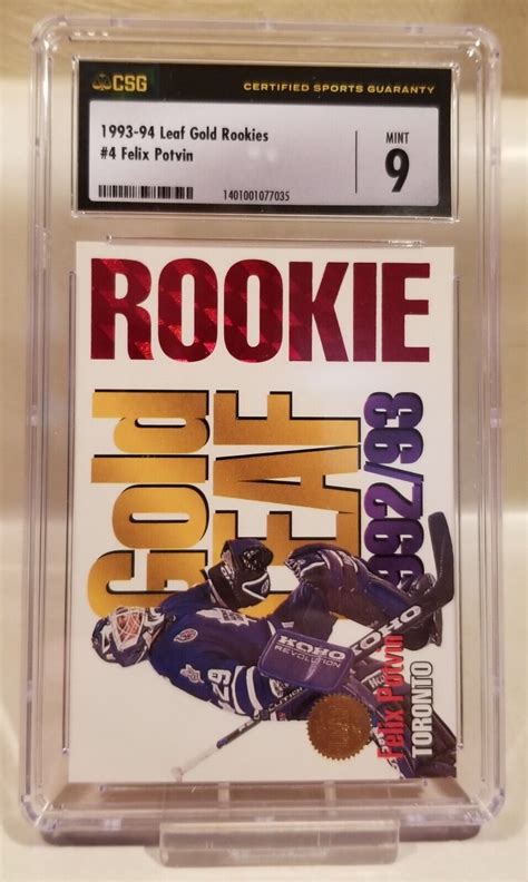 1993 94 Leaf Gold Rookie Felix Potvin Csg 9 Mint Card Maple Leafs 4 Of