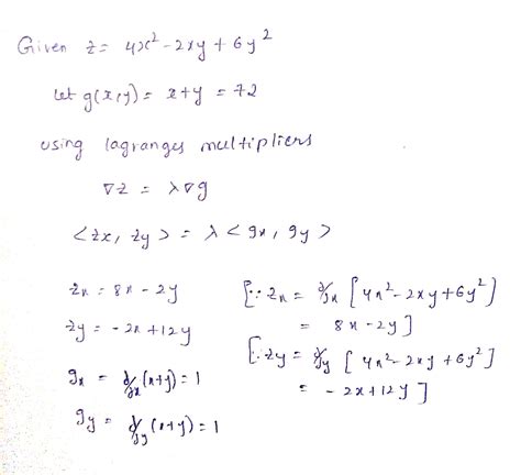 Solved Solve For X And Y Using The Lagrange Multiplier Method Z X