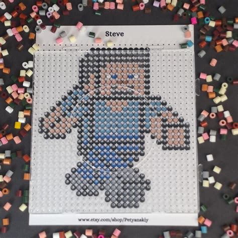 Minecraft Perler Beads Pattern Steve From Minecraft Pixel Art Hama Beads Fuse Beads Iron Beads