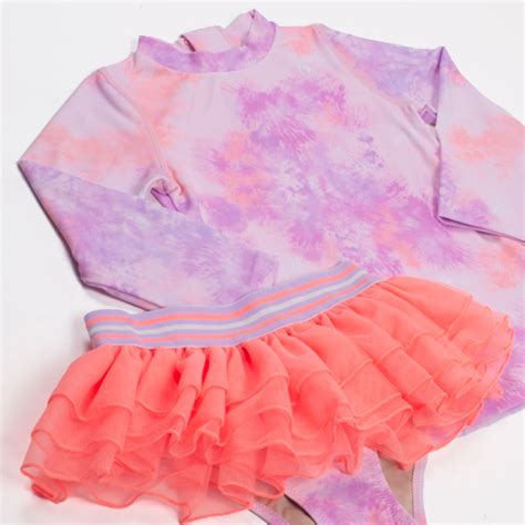 Shade Critters Coral Tie Dye Rashguard W Tutu Set Basically Bows