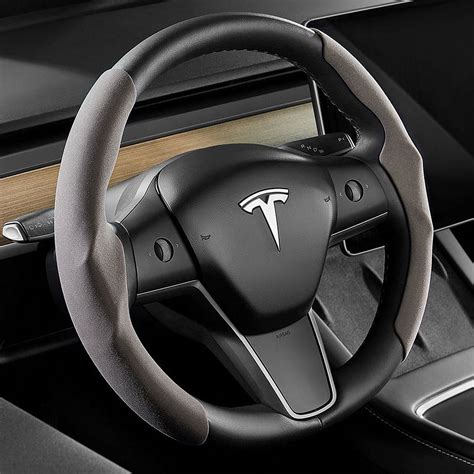 Tesla Y steering wheel cover model 3 suede ultra-thin sweat-absorbing ...