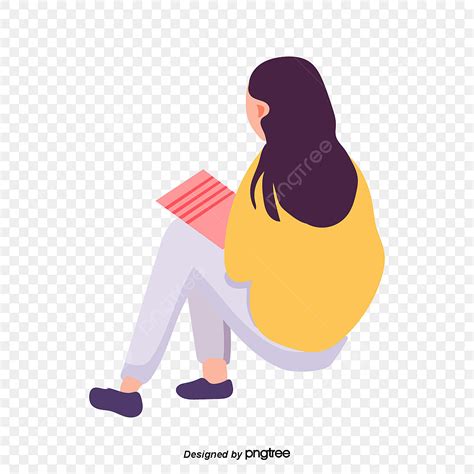 Sat Clipart Transparent PNG Hd, The Girl Sat Reading Books, Girl ...