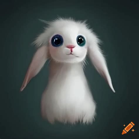 Fluffy White Rabbit With Marshmallow Head On Craiyon