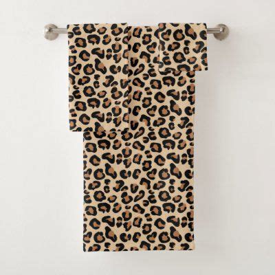 Leopard Print Bath Towel Set Zazzle Patterned Bath Towels Bath