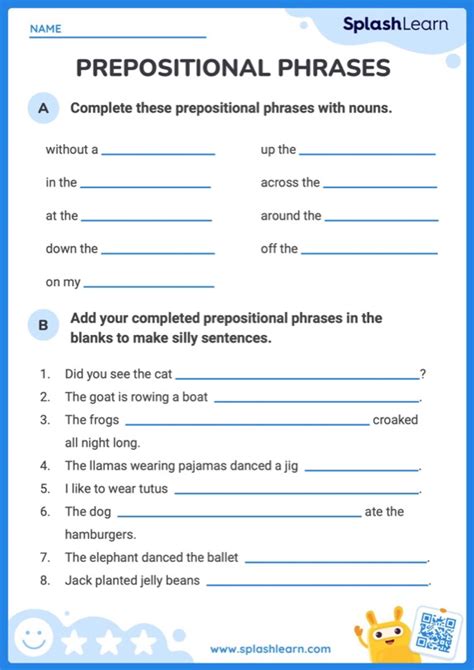 Printable Prepositions Worksheets Splashlearn