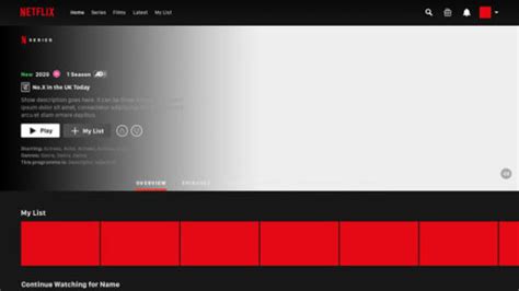 Netflix Home Screen Template