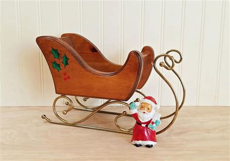 Vintage Large Wood Sleigh Christmas Sleigh Wooden Sleigh Doll Etsy