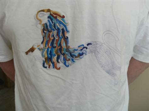 Hand Embroidered T Shirt In The Making By Ann Walsh Embroidered