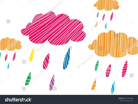 Doodle Cloud Rain Illustration Vector Backgraound Stock Vector Royalty