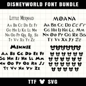 Cartoon Font Bundle Font Svg Ttf Font For Cricut Silhouette Cutting