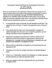 Statistical Methods For Psychology Social Science Unit Course Hero