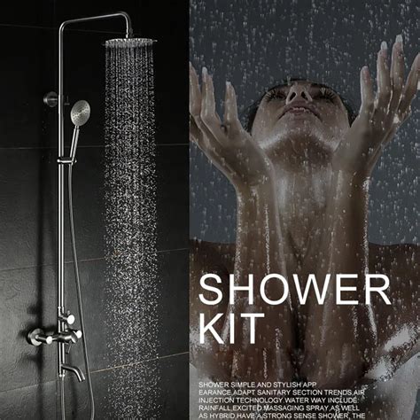 Bathroom Shower Set Stainless Steel Wall Mounted Hot And Cold Shower Faucet With Shower Head