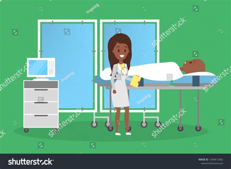 Person Lying Hospital Bed Patient After Stock Vector Royalty Free