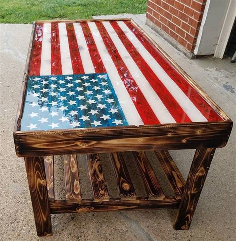 American Flag Coffee Table Etsy