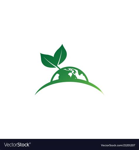 Earth Leaf Logo Design Template Royalty Free Vector Image