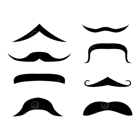 Silhouette Moustache Set Moustaches Father Sday Collection Png And