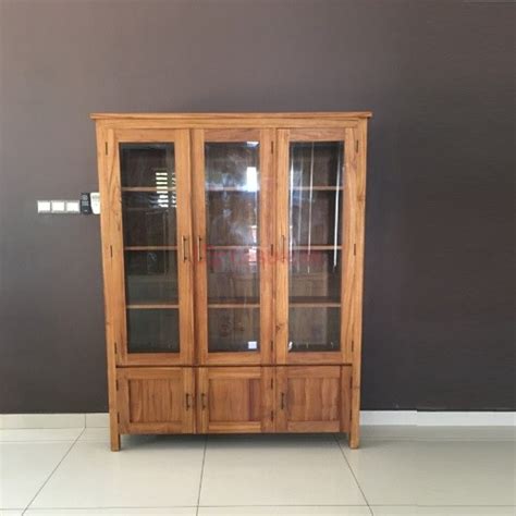 3 Door Rustic Display Cabinet Teak Cabinets Recycled Teak Wood In Kl