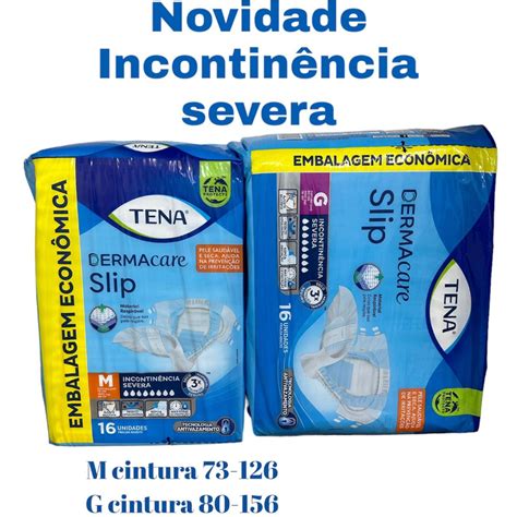 Fralda Geriátrica Tena Dermacare Slip Ultra M 16 unid e G 16 unid 1