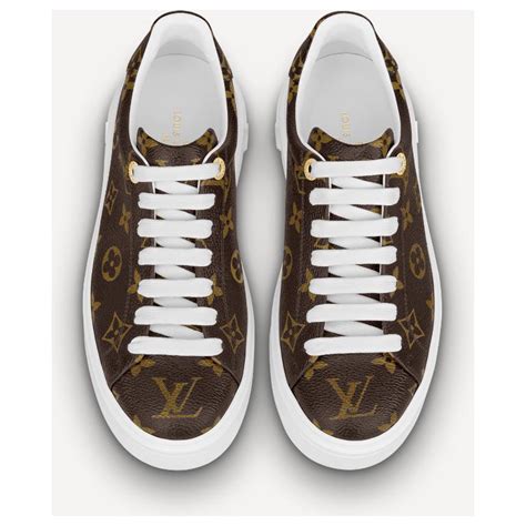 Louis Vuitton Lv Monogram Sneakers Brown Leather Ref Joli Closet