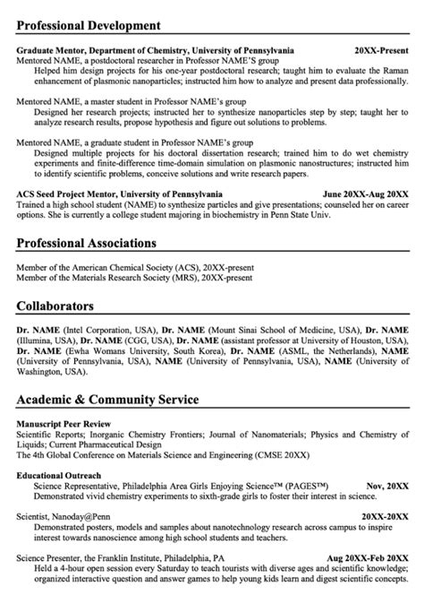 Postdoc Editable Cv Template For Chemistry Tempahive