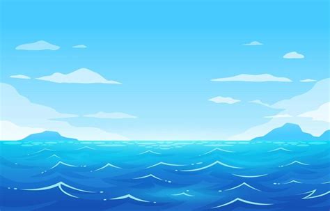 An Ocean Scene With Waves And Clouds In The Sky