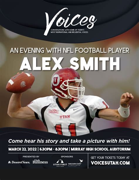 An Evening With Alex Smith March Nd At Murray High School Ute Hub