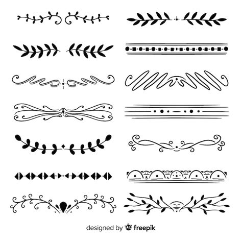 Conjunto de coleta de divisores desenhados à mão Vetor Grátis