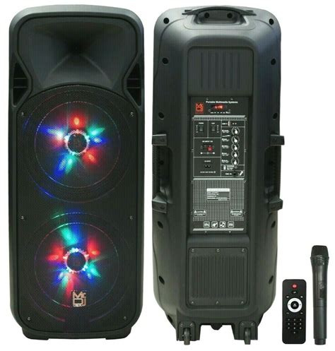 Mr Dj Watts Dual Rechargeable Pa Dj Speaker Bluetooth Light