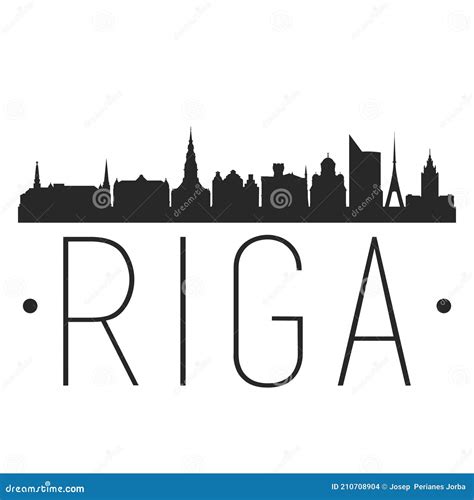 Riga Latvia. City Skyline. Silhouette City. Design Vector. Famous ...