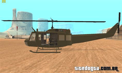 Helicóptero UH 1D Slick para GTA San Andreas Site do GTA